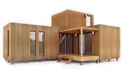 Monolocale duplex in legno, 50 m² con soppalco