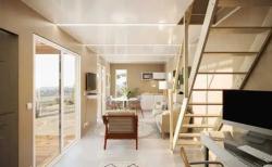 Monolocale duplex in legno, 50 m² con soppalco